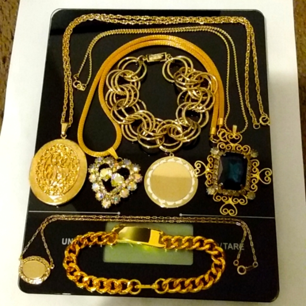 Vintage Costume Goldtone Plated Jewelry Lot